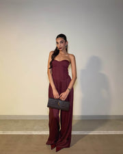 Trousers + Corset Set - Maroon (On Juhi)